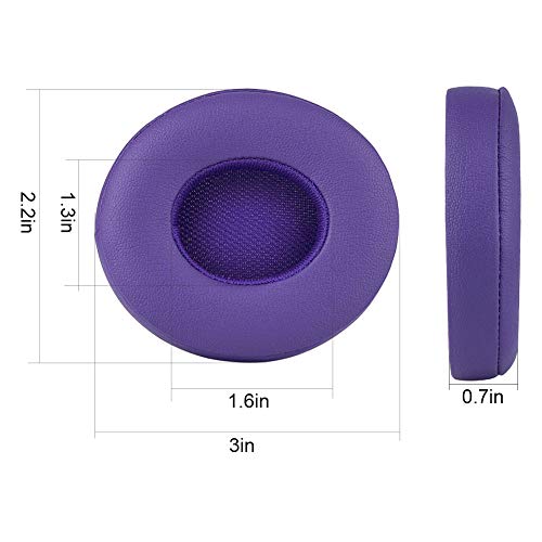 Solo 3 Earpads Replacement Solo 2 Ear Pads Memory Foam Ear Cushion Compatible with Beats by Dre Solo3/Solo2 Wireless on Ear Headphones ONLY (Pop Purple)