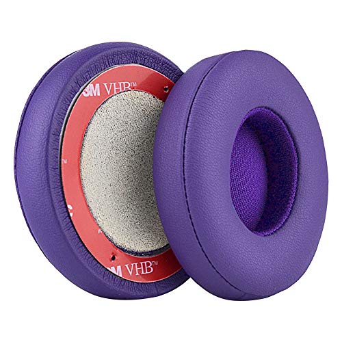 Solo 3 Earpads Replacement Solo 2 Ear Pads Memory Foam Ear Cushion Compatible with Beats by Dre Solo3/Solo2 Wireless on Ear Headphones ONLY (Pop Purple)