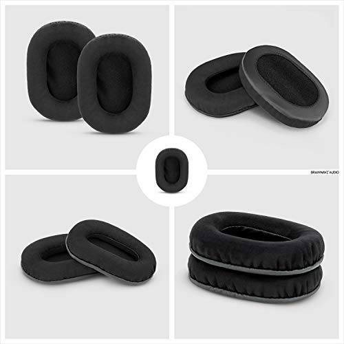 BRAINWAVZ Replacement Micro Suede Earpads for Sony MDR 7506, V6, CD900ST, Memory Foam Ear Pad & Suitable for Other On Ear Headphones, Micro Suede Black