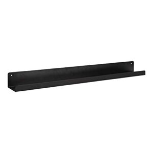 kate and laurel mezzo modern metal ledge shelf, 36", black, contemporary floating accent shelf