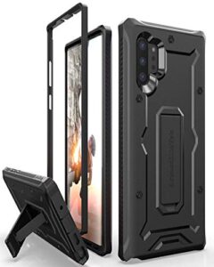 armadillotek vanguard designed for samsung galaxy note 10+plus case (2019 release) military grade full-body rugged with kickstand without built-in screen protector - black