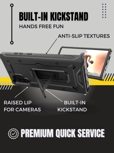 ArmadilloTek Vanguard Designed for Samsung Galaxy Note 10+Plus Case (2019 Release) Military Grade Full-Body Rugged with Kickstand Without Built-in Screen Protector - Black