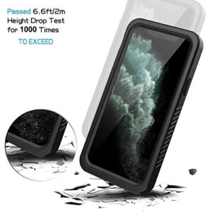 Lanhiem iPhone 11 Pro Waterproof Case, 360 Full Body Protection Underwater Dirtproof Shockproof Clear Cover with Built-in Screen Protector for iPhone 11 Pro 5.8 Inch (Black)