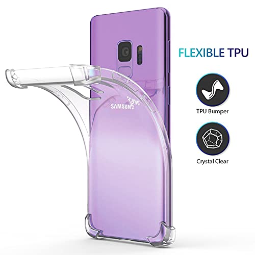 KIOMY Galaxy S9 Case Crystal Clear Shockproof Bumper Protective Case for Samsung Galaxy S9 Transparent Pure TPU Slim Fit Flexible Cell Phone Back Covers