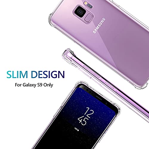 KIOMY Galaxy S9 Case Crystal Clear Shockproof Bumper Protective Case for Samsung Galaxy S9 Transparent Pure TPU Slim Fit Flexible Cell Phone Back Covers
