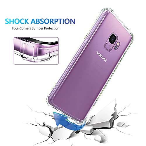 KIOMY Galaxy S9 Case Crystal Clear Shockproof Bumper Protective Case for Samsung Galaxy S9 Transparent Pure TPU Slim Fit Flexible Cell Phone Back Covers