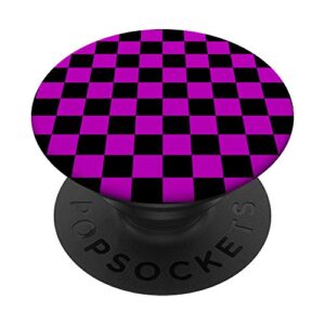 checkered pink and black checkerboard pattern style popsockets swappable popgrip