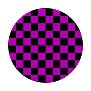 Checkered Pink and Black Checkerboard Pattern Style PopSockets Swappable PopGrip