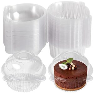 Hapy Shop 100 Pieces Plastic Single Individual Cupcake for Ice Cream,Dessert Cups,Muffin Dome Holders Cases Boxes Cups,single cupcake holders