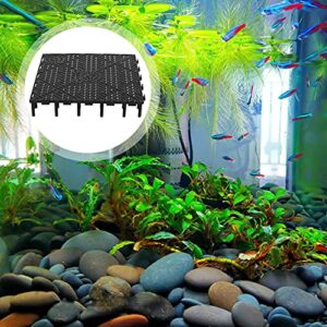 POPETPOP Aquarium Bottom Grid-20 Pack Fish Tank Isolation Board Divides Tray Aquarium Divider Bottom Filter (Black)