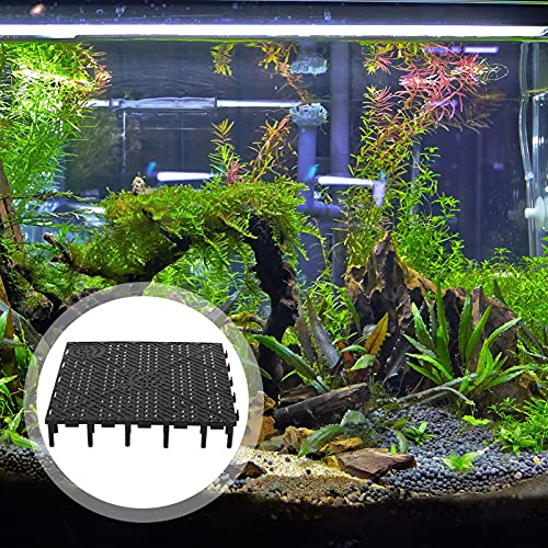 POPETPOP Aquarium Bottom Grid-20 Pack Fish Tank Isolation Board Divides Tray Aquarium Divider Bottom Filter (Black)