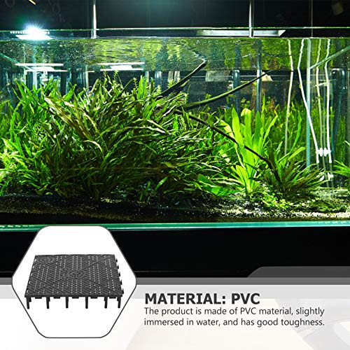 POPETPOP Aquarium Bottom Grid-20 Pack Fish Tank Isolation Board Divides Tray Aquarium Divider Bottom Filter (Black)