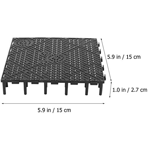 POPETPOP Aquarium Bottom Grid-20 Pack Fish Tank Isolation Board Divides Tray Aquarium Divider Bottom Filter (Black)