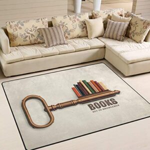 alaza vintage educational key with books area rug rugs for living room bedroom 7' x 5'