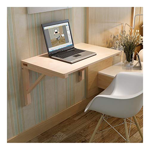 Folding Work Table, Wall Mounted Table Fold Down, Wooden Fold Up Table, Stable Sturdy Construction, Drop Leaf Tables for Small Spaces (Size : 80cm×50cm)