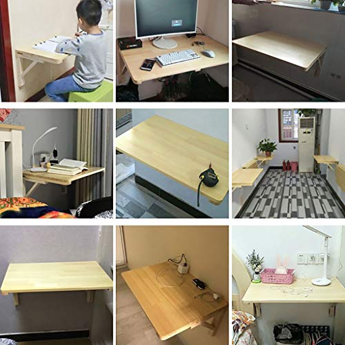 Folding Work Table, Wall Mounted Table Fold Down, Wooden Fold Up Table, Stable Sturdy Construction, Drop Leaf Tables for Small Spaces (Size : 80cm×50cm)