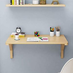 Folding Work Table, Wall Mounted Table Fold Down, Wooden Fold Up Table, Stable Sturdy Construction, Drop Leaf Tables for Small Spaces (Size : 80cm×50cm)