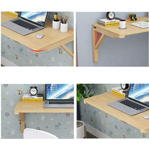 Folding Work Table, Wall Mounted Table Fold Down, Wooden Fold Up Table, Stable Sturdy Construction, Drop Leaf Tables for Small Spaces (Size : 80cm×50cm)