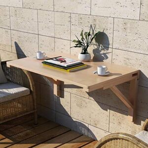 Folding Work Table, Wall Mounted Table Fold Down, Wooden Fold Up Table, Stable Sturdy Construction, Drop Leaf Tables for Small Spaces (Size : 80cm×50cm)