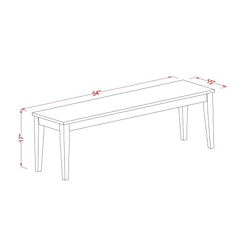 East West Furniture NIDA6-BMK-W Dining Set, 6-Piece