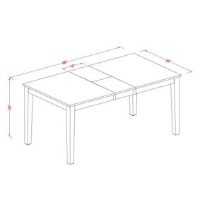 East West Furniture NIDA6-BMK-W Dining Set, 6-Piece