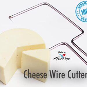 Kuchengerate Cheese Slicer Wire Cutter - Cheese Knives Slicers with Wire - Handheld Butter Cutter Tools for Soft Hard Block - Easy Fast Cutting Hard Or Semi Hard Block Cheeses - With Extra Wire