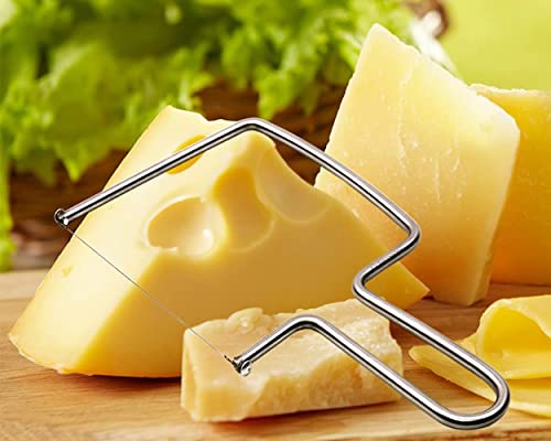 Kuchengerate Cheese Slicer Wire Cutter - Cheese Knives Slicers with Wire - Handheld Butter Cutter Tools for Soft Hard Block - Easy Fast Cutting Hard Or Semi Hard Block Cheeses - With Extra Wire