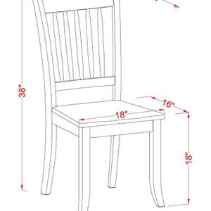 EAST WEST FURNITURE 9PC Square 36/54 inch Table with 18 In Leaf and 8 vertical slatted Chairs