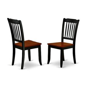 EAST WEST FURNITURE 9PC Square 36/54 inch Table with 18 In Leaf and 8 vertical slatted Chairs