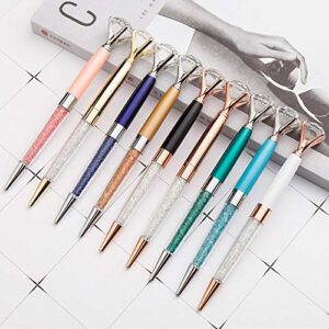 Danse Jupe 3 Pcs Big Crystal Diamond Pens,Bling Metal Ballpoint Pen,1.0 mm,Black Ink Office Supplies Gift Pens for Christmas Bridesmaid Wedding Birthday Royal Blue