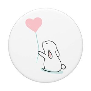 Bunny Heart Pink Cute Kawaii Pastel Animal Baby Rabbit PopSockets Swappable PopGrip