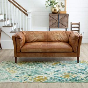 mohawk home danae teal (5' x 8') geometric abstract area rug