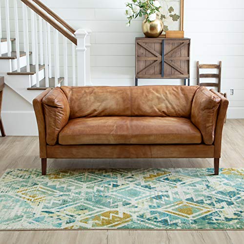 Mohawk Home Danae Teal (5' X 8') Geometric Abstract Area Rug