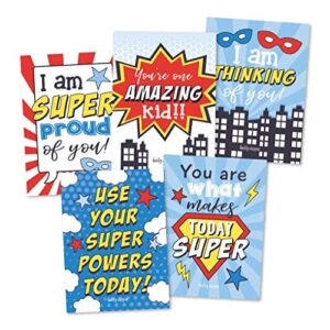25 Superhero School Lunch Box Notes For Kids, Inspirational Motivational Cards For Boys Girls From Mom, Encouraging Notes for Student Children Teens, Thinking of You Positive Affirmations Lol Fun Love