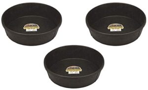 little giant 3 pack of corded rubber feed pans, 3 gallon capacity each, for horses, sheep, goats, alpacas, llamas, and other livestock