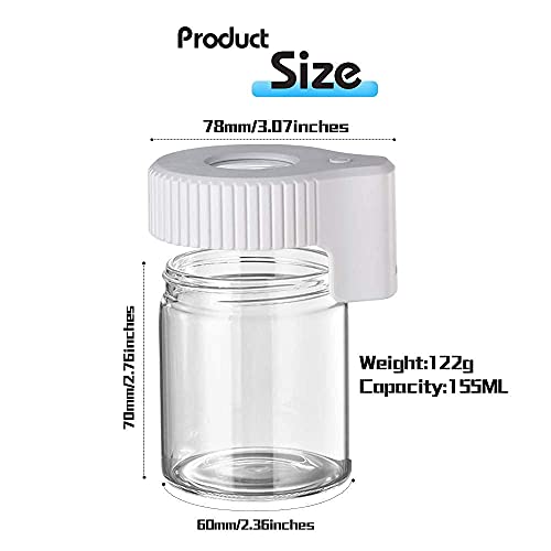 Honeypuff Magnifying Jar with Light, Light-Up LED Transparent Glass Air Tight Storage Jars Magnifying Viewing Jar (White)