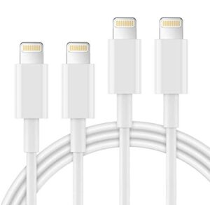 aunc iphone charger 4pack 3/3/6/6feet long usb charging cable high speed connector data sync transfer cord compatible with iphone xs max/x/8/7/plus/6s/6/se/5s ipad