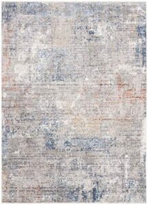 safavieh dream collection 2'6" x 4' grey/blue drm428f modern abstract premium viscose accent rug