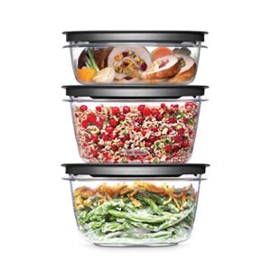 rubbermaid meal prep premier food storage container, set of 3, grey