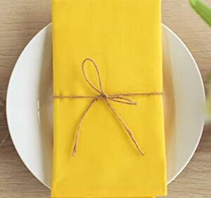 AMOUR INFINI Cotton Napkins | 12 Pack | 18 x 18 Inch | 100% Ring Spun Premium Cotton | Perfect for Restaurants, Events and Dinner Napkins | Highly Absorbent Cloth Napkins | Yellow