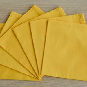 AMOUR INFINI Cotton Napkins | 12 Pack | 18 x 18 Inch | 100% Ring Spun Premium Cotton | Perfect for Restaurants, Events and Dinner Napkins | Highly Absorbent Cloth Napkins | Yellow