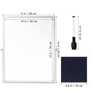 STOBOK Magnetic Dry Erase Board with Stand for Desktop, Double Sided White Board Planner Reminder for School Office 14 x 11 inches