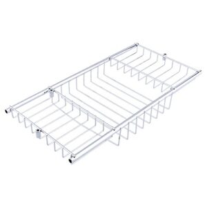 Bathtub Table Shelf , 22.5x6.3x2.6 Inch Stainless Steel Tub Shampoo Bath Caddy Table Tray, Bath Tub Racks Organizer Tub Shelf with Extending Sides for Phone Pad Book Holder