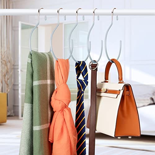 HangerSpace Scarf Ring Hanger Belt Rack, 5 Pcs Non-Slip Tie Hanging Hooks Closet Accessories Organizer Storage Holders for Ties Scarves Belts and Jewelry(5, Grey)