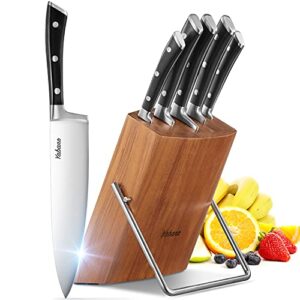 Kitchen Knife Set, 6-Piece Small Knife Set with Wooden Block, Super Sharp, High Carbon Stainless Steel Cutlery Knife Block Set