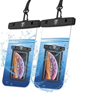 takfox waterproof phone pouch for samsung galaxy s23 ultra s22 plus s21 s20 fe note 20 a02s a12 a03s a13 a14 a11 a21 a51 a71 a32 a23 a42 a52 a53 iphone 14 pro max cell phone dry bag case[2-pack]-clear