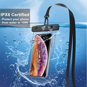 Takfox Waterproof Phone Pouch for Samsung Galaxy S23 Ultra S22 Plus S21 S20 FE Note 20 A02S A12 A03S A13 A14 A11 A21 A51 A71 A32 A23 A42 A52 A53 iPhone 14 Pro Max Cell Phone Dry Bag Case[2-Pack]-Clear