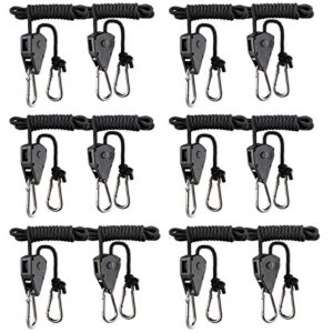 viparspectra 6 pair of 1/8 inch heavy duty adjustable grow light rope hanger for grow light fixtures & gardening, 150lb capacity