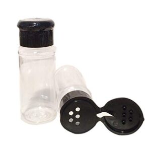 FEOOWV 25Pcs Empty Plastic Spice Bottles Set for Storing Barbecue Seasoning Salt Pepper and More 75 ml/2.5 oz (Black)