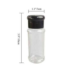 FEOOWV 25Pcs Empty Plastic Spice Bottles Set for Storing Barbecue Seasoning Salt Pepper and More 75 ml/2.5 oz (Black)